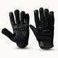 Caliber Touchscreen Motorcycle Riding Gloves for men with padded knuckles and breathable textile design.