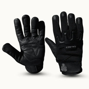 Caliber Touchscreen Motorcycle Riding Gloves for men with padded knuckles and breathable textile design.