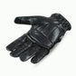 MG GL2091 Men’s Black Gel Palm Leather Driving Gloves — front palm view highlighting gel padding, grip texture, and ergonomic leather design