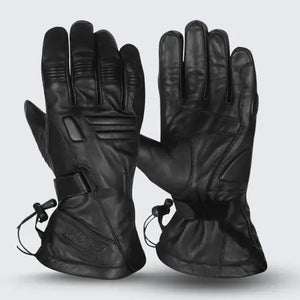 Impulse Motorcycle Gloves – waterproof leather, front and back view for riders