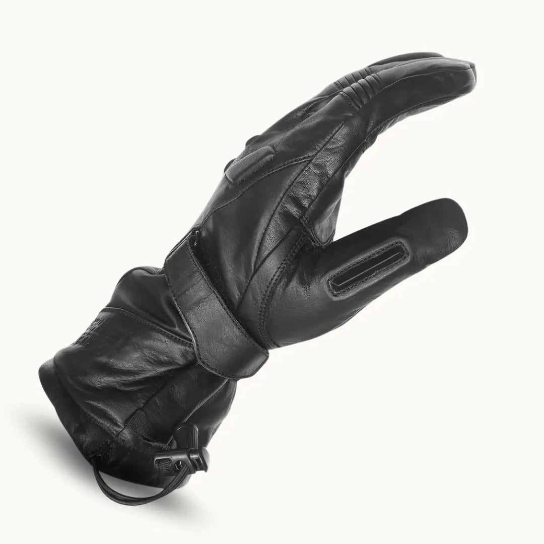 "Impulse Waterproof Leather Motorcycle Gloves – claw grip view showing padded palm and flexible design.
