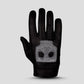 (VL475SK)  Leather Premium  Motorcycle Glove, Riding Gloves with Reflective Skull Design, Gel Palm & Touchscreen Capability