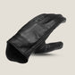 Men’s Black Gel Palm Riding Leather Gloves — premium leather motorcycle glove with sleek design and reinforced stitching