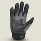 Cortech Hyper-Flo 2.0 men's leather mesh motorcycle gloves in black and grey, front view with knuckle protection