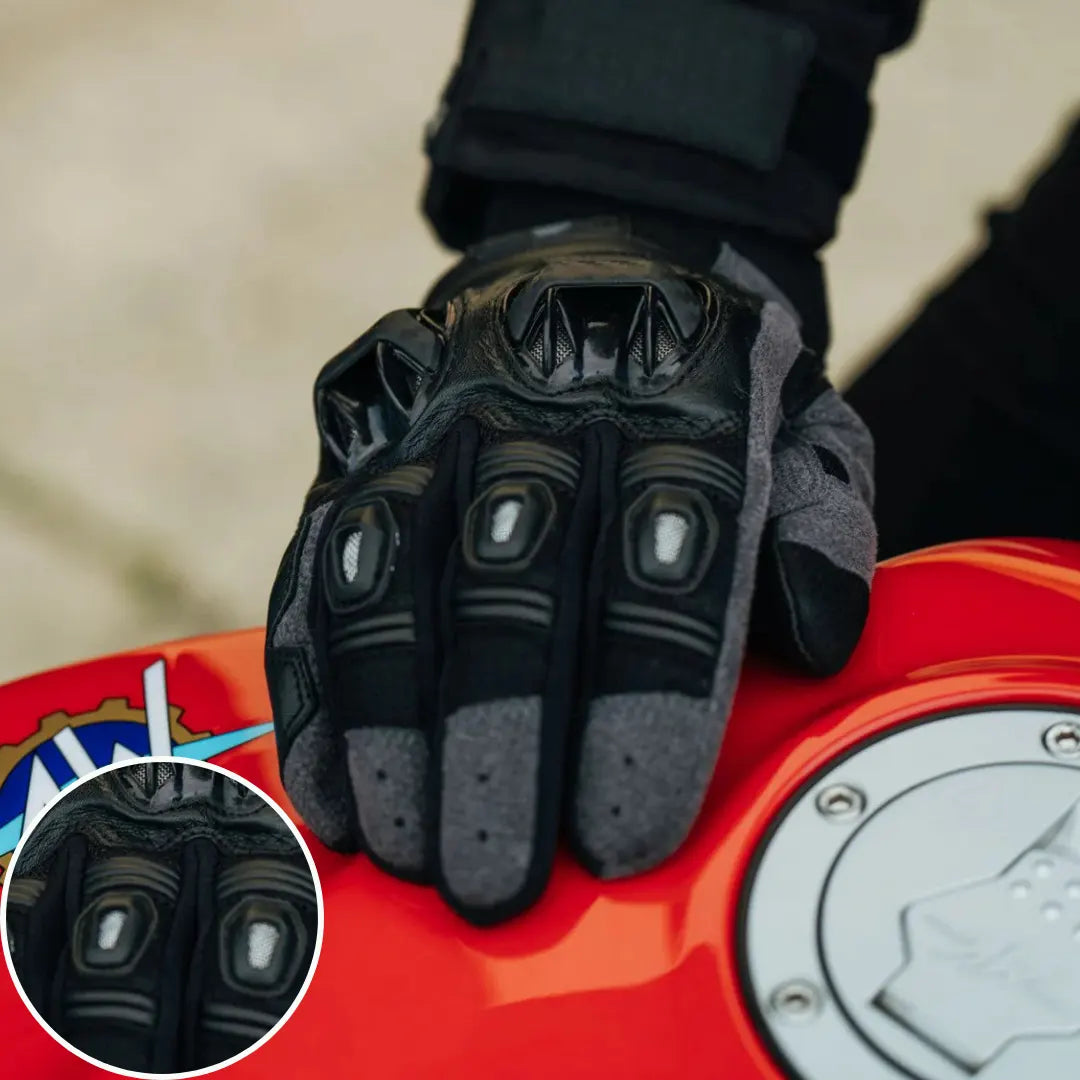 Cortech Hyper-Flo 2.0 men's leather mesh motorcycle gloves ready for riding.