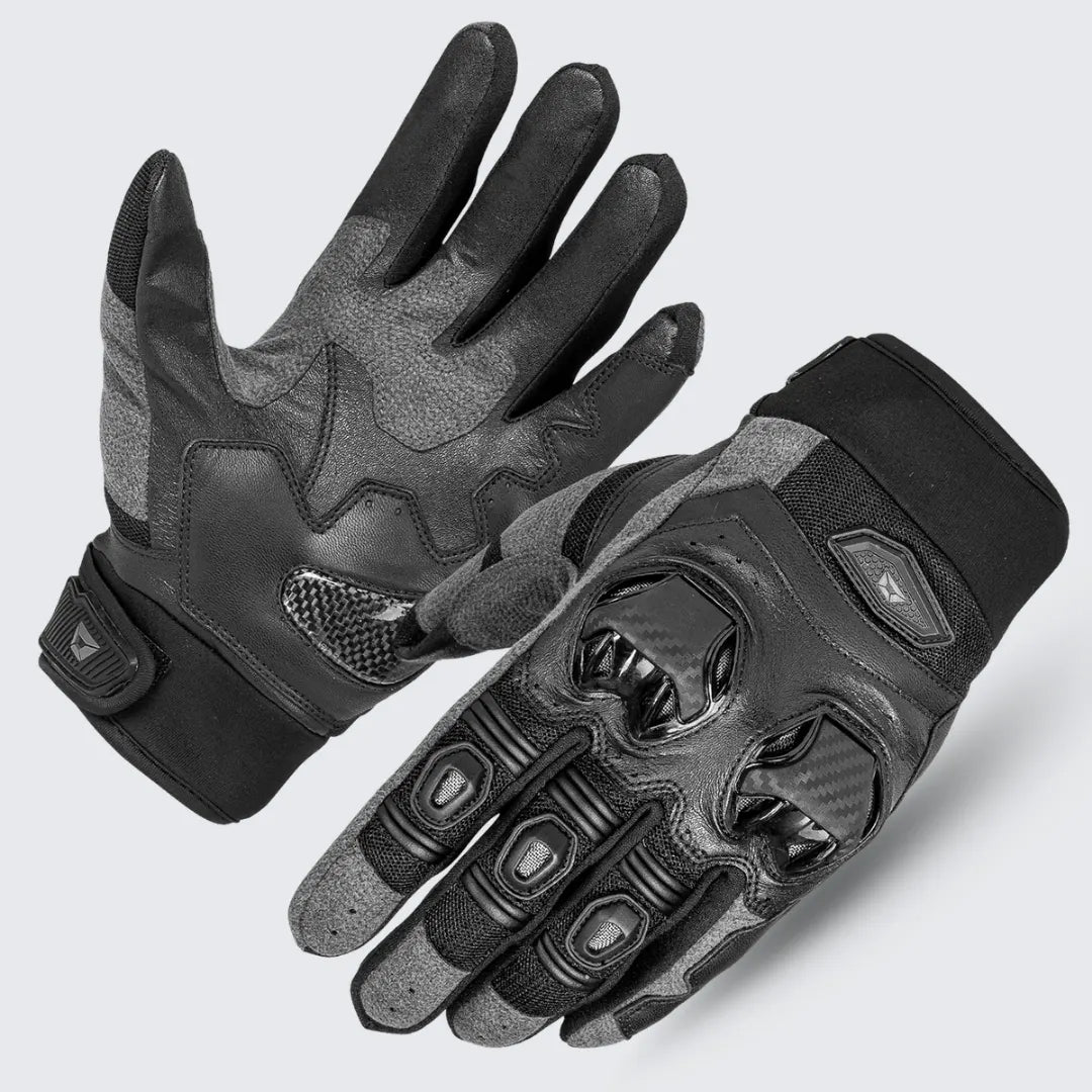 Cortech Hyper-Flo 2.0 men's motorcycle glove resting on a red motorcycle, emphasizing style and practicality.