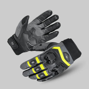 Pair of Cortech Hyper-Flo 2.0 men's motorcycle gloves showcasing leather, mesh, and safety features.
