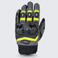 Cortech Hyper-Flo 2.0 motorcycle gloves, black with vibrant yellow accents and durable knuckle protection