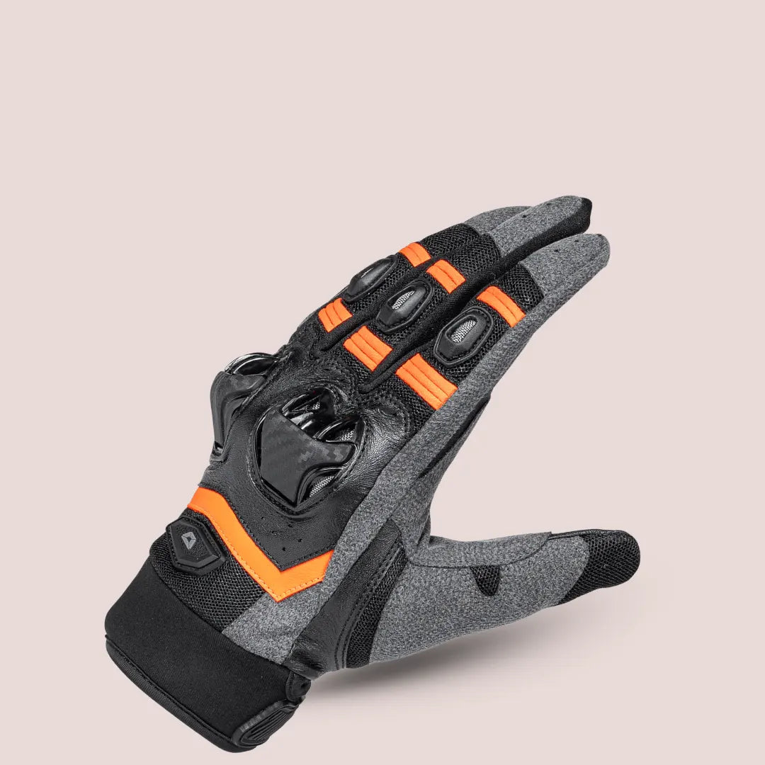 Close-up of Cortech Hyper-Flo 2.0 motorcycle gloves highlighting ergonomic design and touchscreen compatibility
